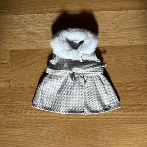 American Girl frosty frill houndstooth coat vest sleeveless top for 18" doll NEW